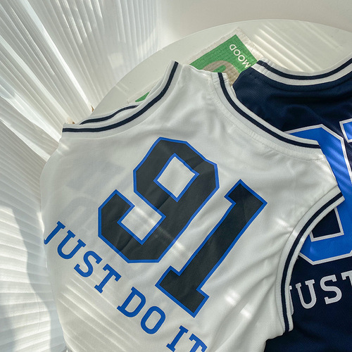 Children's Tops Boys 2024 Summer New Loose Letter Vest Baby Breathable Mesh Contrast Color Basketball Uniform Trendy