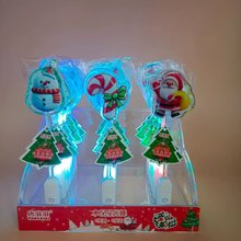圣诞节发光棒棒糖卡通创意高颜值圣诞老人糖果儿童平安夜零食礼物