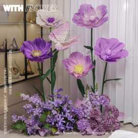 纸花手工成品花户外大型婚庆婚礼布置橱窗道具装饰纸艺立杆花