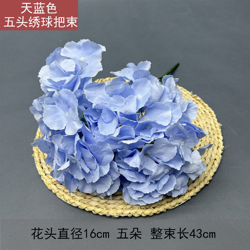 Flor azul cielo flor de bodas flor de seda flor de bodas flor de decoración de flor de vestíbulo flor de techo suave