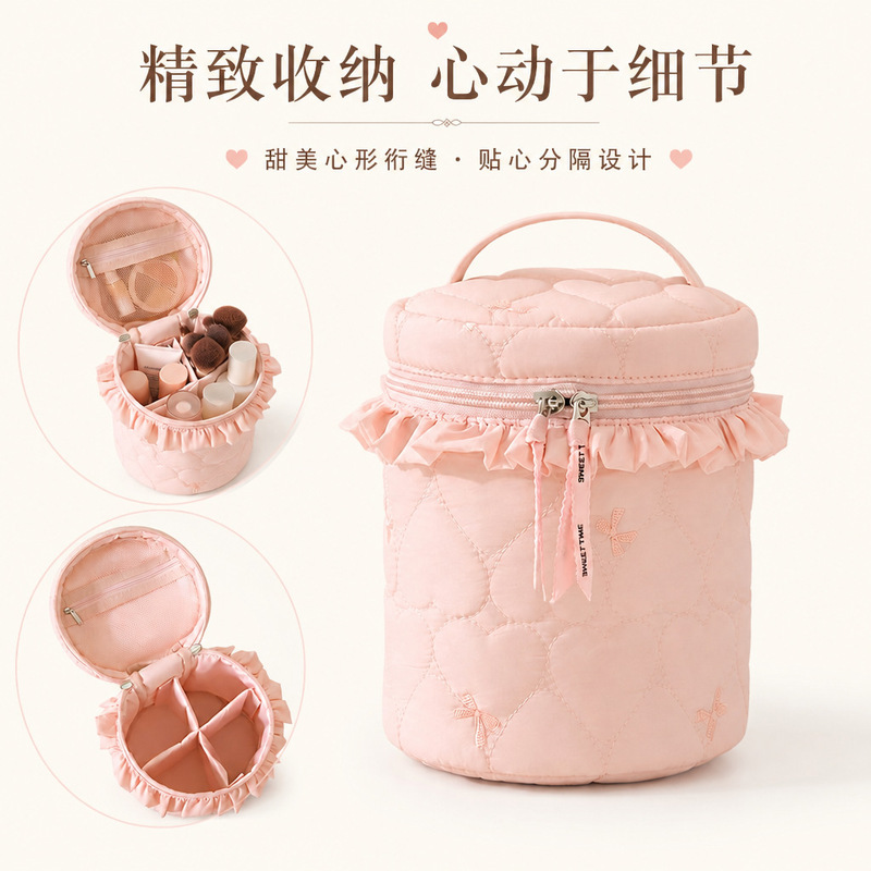 Runhui's new quilted candy-colored makeup bag is a large-capacity, multi-compartment storage bag with multiple compartments Runhui's new quilted candy-colored makeup bag is a large-capacity, multi-compartment storage bag with multiple compartments