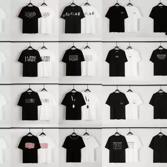 Cross-Border Maison Margiela Digital Print Mm6 Pure Cotton High-Quality Men's T-Shirt Short-Sleeved Men's Clothing