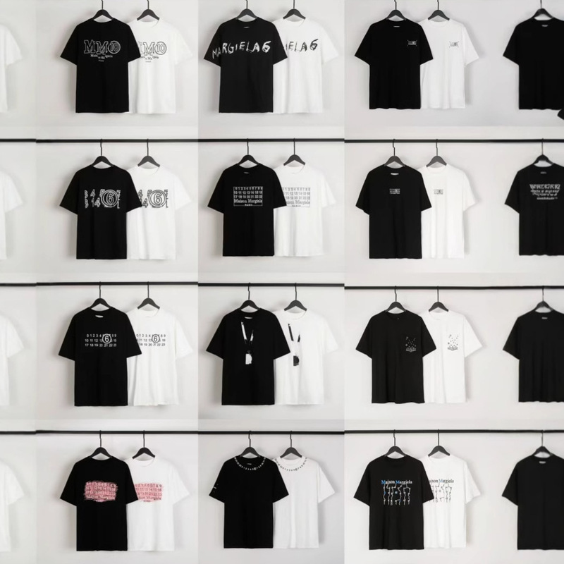 Cross-Border Maison Margiela Digital Print Mm6 Pure Cotton High-Quality Men's Short-Sleeved T-Shirt Men's Clothing