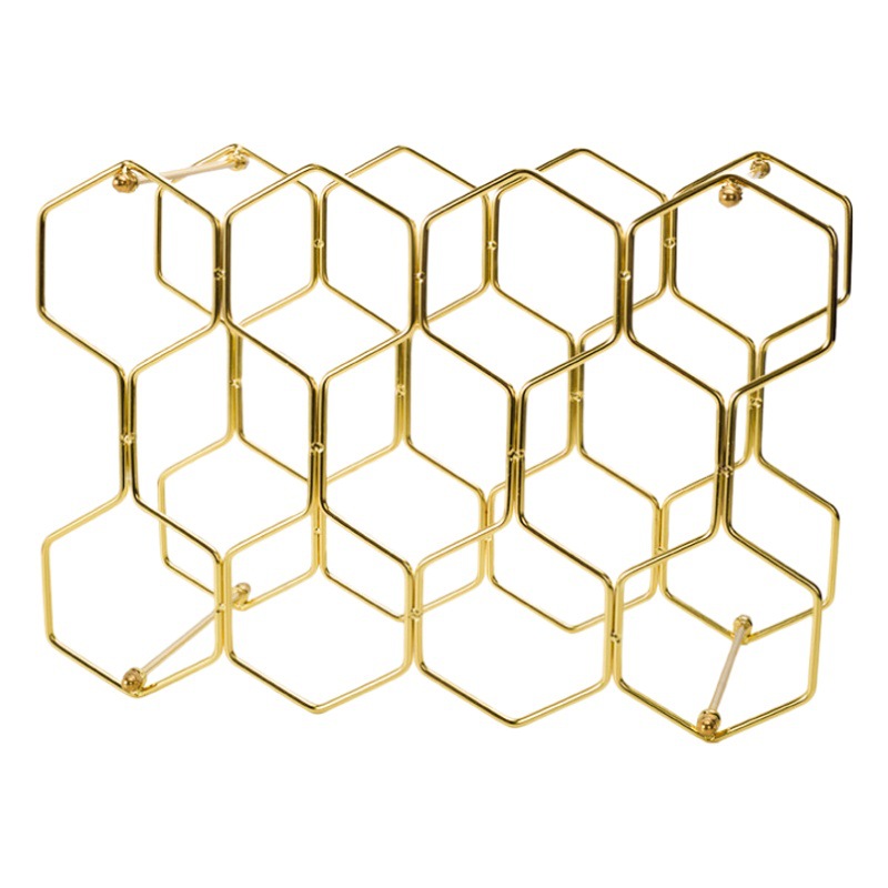 Creative Iron Honeycomb wine rack decoration decoration home living room wine cabinet wine storage rack cross-border wholesale