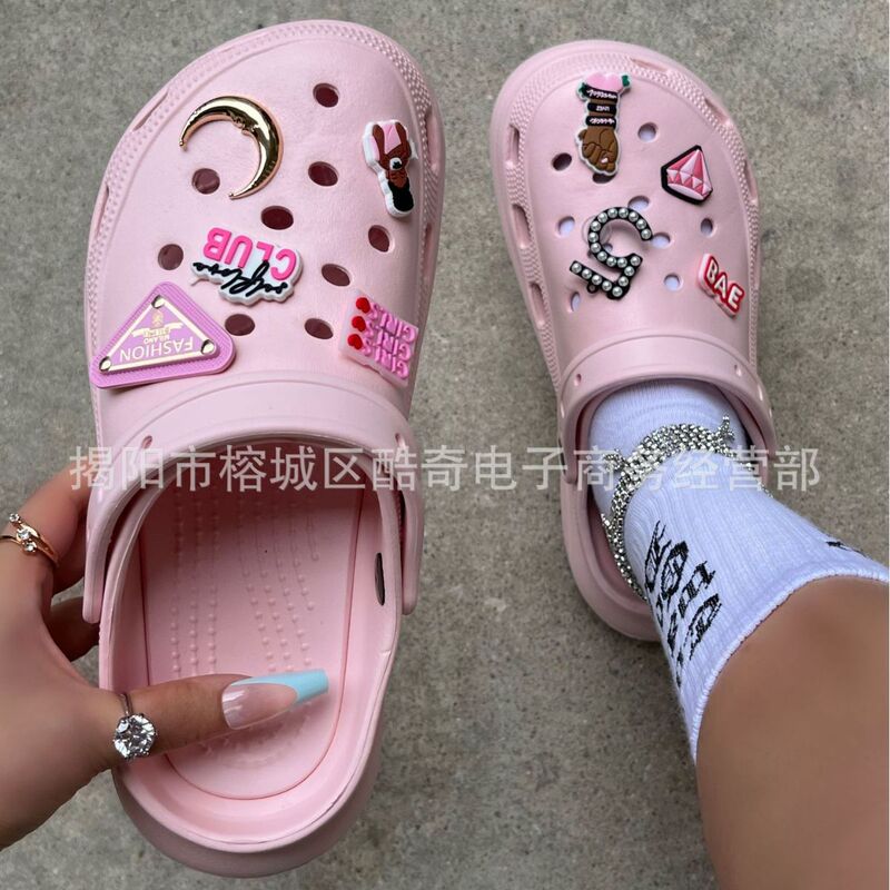 Independent Station Foreign Trade Export Hot Sale EVA Thick Bottom Fashion Decorative Shoe Buckle All-match Ladies Sandals