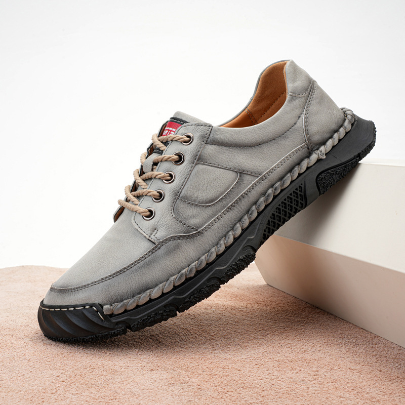 Transfronterizos zapatos casuales de cuatro estaciones zapatos de cuero transpirables al aire libre baja zapatos de montaña hechos a mano zapatos de cuero al por mayor
