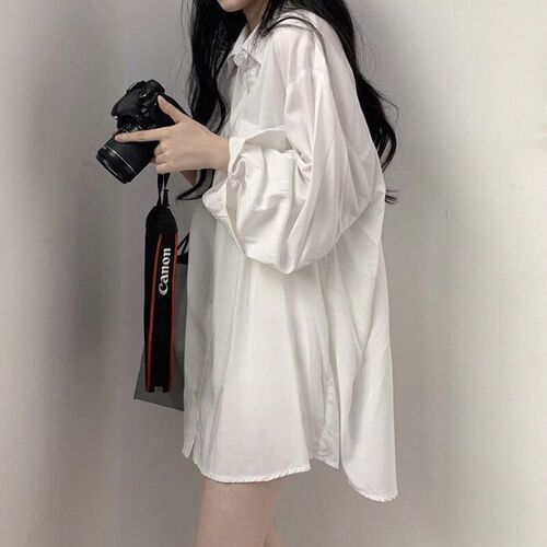 Women's Oversized Slim Fit Casual Long Sleeve Short Sleeve Loose Summer Cover-up Blouse Top with Design