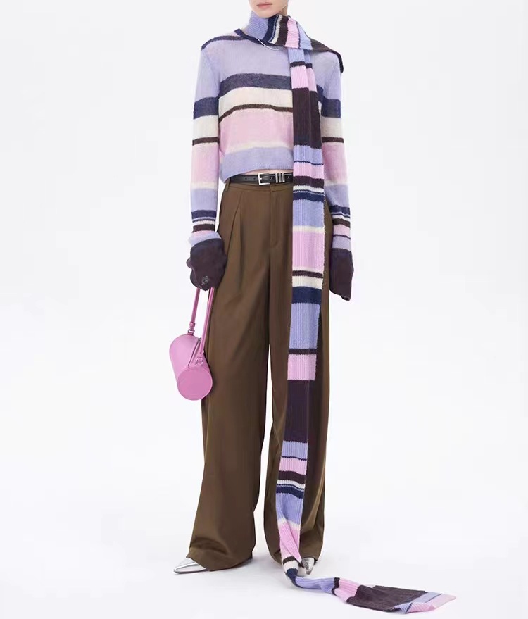 Irregular Striped Sweater Image 2