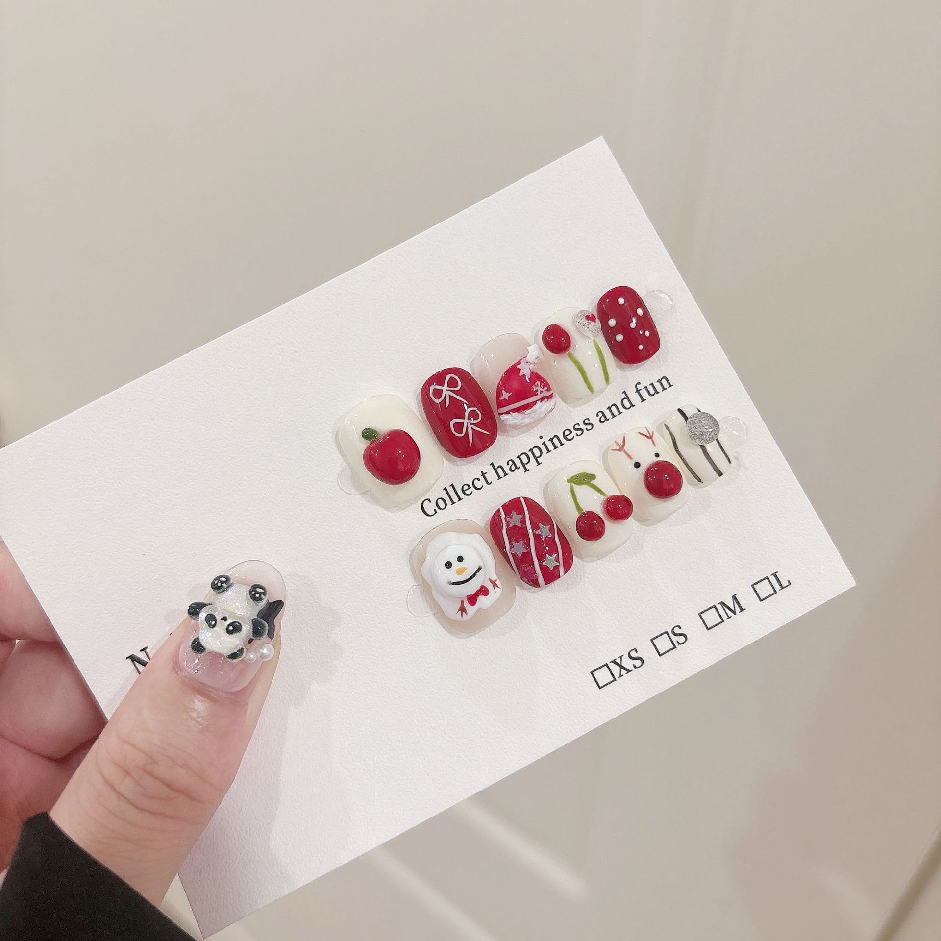 children's Christmas red nail stickers