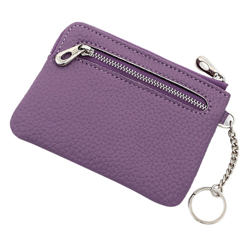 Nuevo titular de la tarjeta monedero PU Litchi patrón cremallera bolsa de la tarjeta oculta multifunción titular de la tarjeta fábrica al por mayor