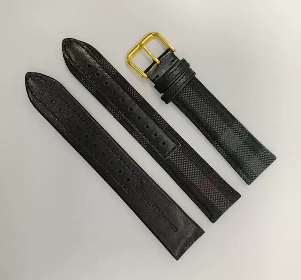 20MM plaid black gold buckle