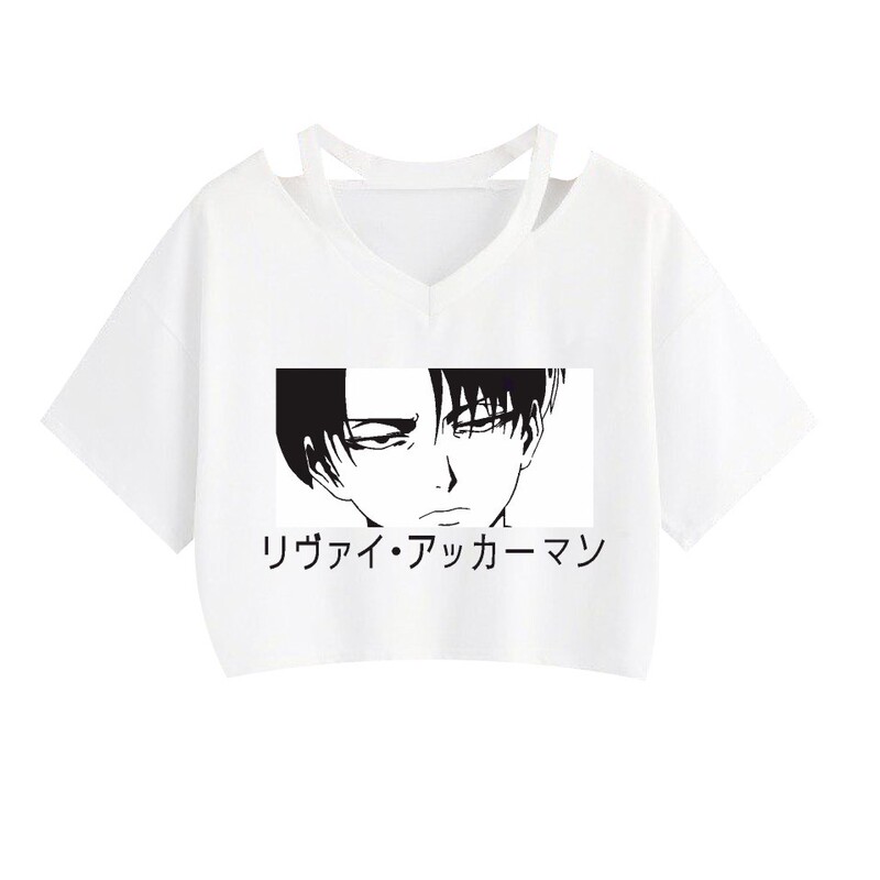 The Giant Anime Attack on Titan Perimeter Printed Women's Sling Navel Top The Giant Anime Attack on Titan Perimeter Printed Women's Sling Navel Top