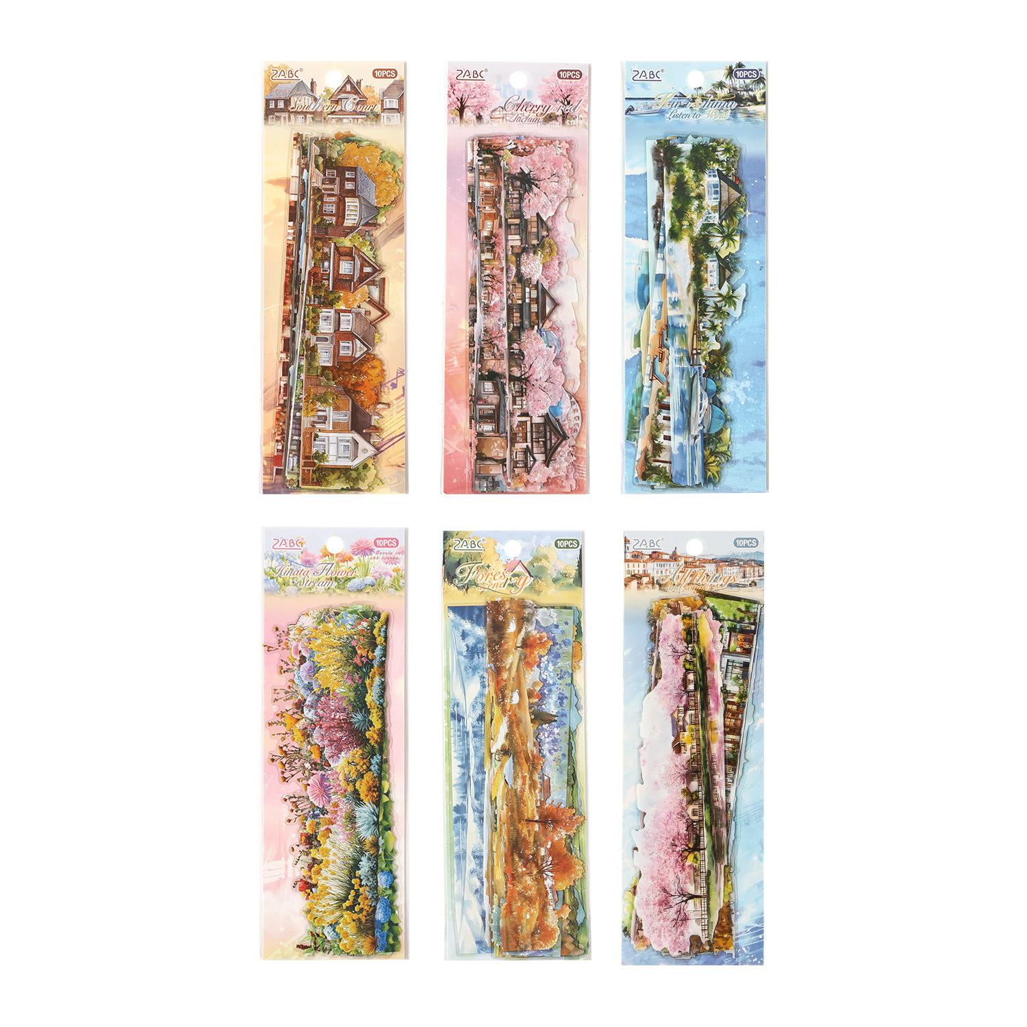 Serie Guilin Zhisi Pegatinas de paisajismo Pegatinas de bricolaje Material de decoración de cuentas a mano Collage 10 pegatinas de cuentas a mano transfronterizas