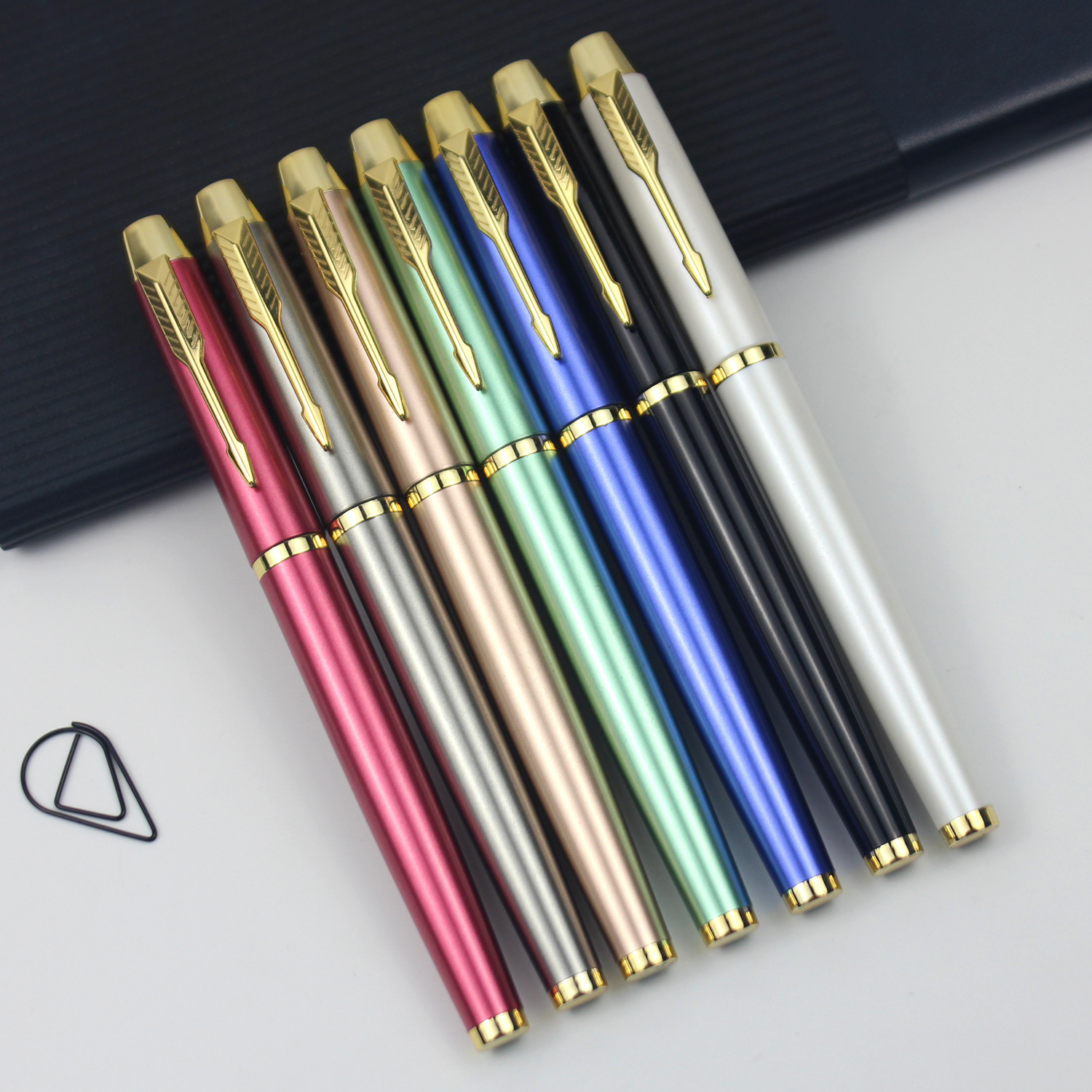 Oficina de negocios de alta calidad, bolígrafo de firma pesado, bolígrafo personalizado, bolígrafo negro neutro, bolígrafo publicitario LOGO
