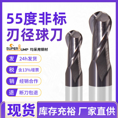 Non standard 2 Ball head milling cutter Tungsten steel milling cutter 55 currency numerical control tool violet coating wear-resisting milling cutter