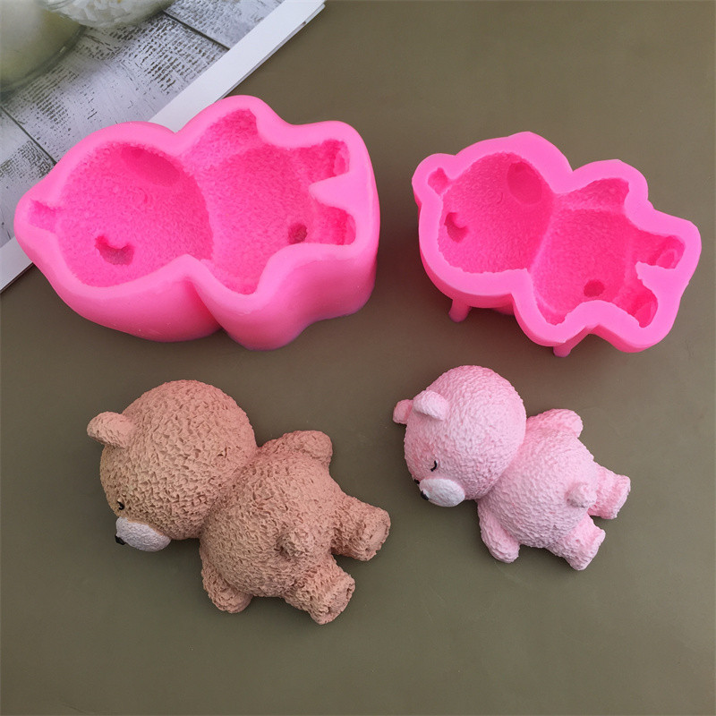 Спящий медведь мусс силиконовая модель 3D мультфильм трехмерный мусс торт мороженое медведь силиконовая форма для торта