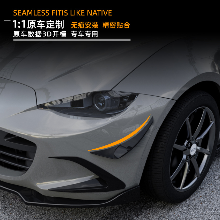 Pegatina Spoiler Cuchillo de Viento para Mazda Miata MX-5 ND, ABS, Autoadhesivo, para Modificación