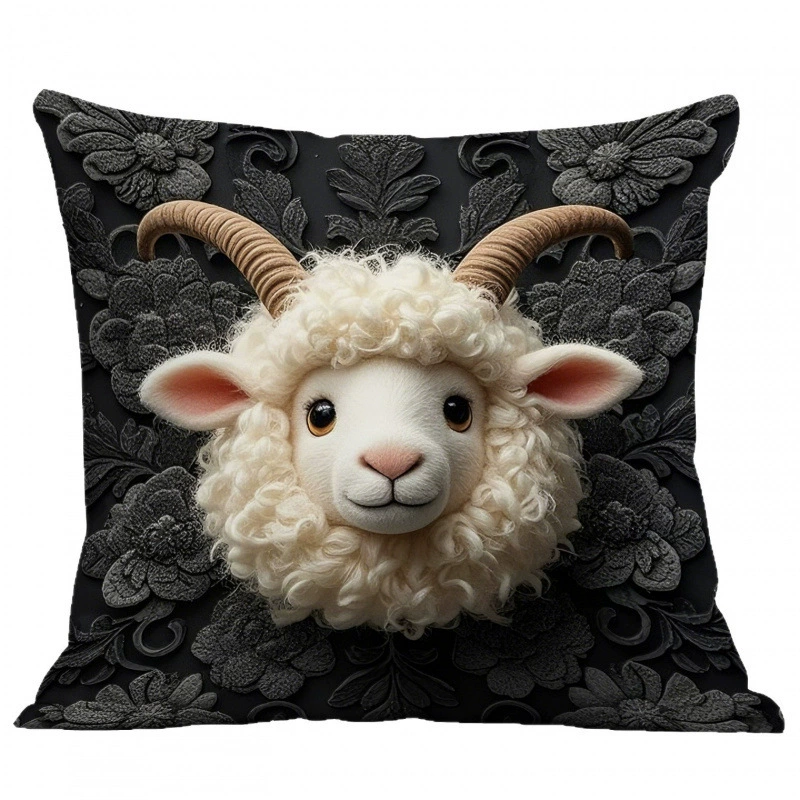 Pillow, plush pillowcase, cute sofa with animals, (Cross-border trading)