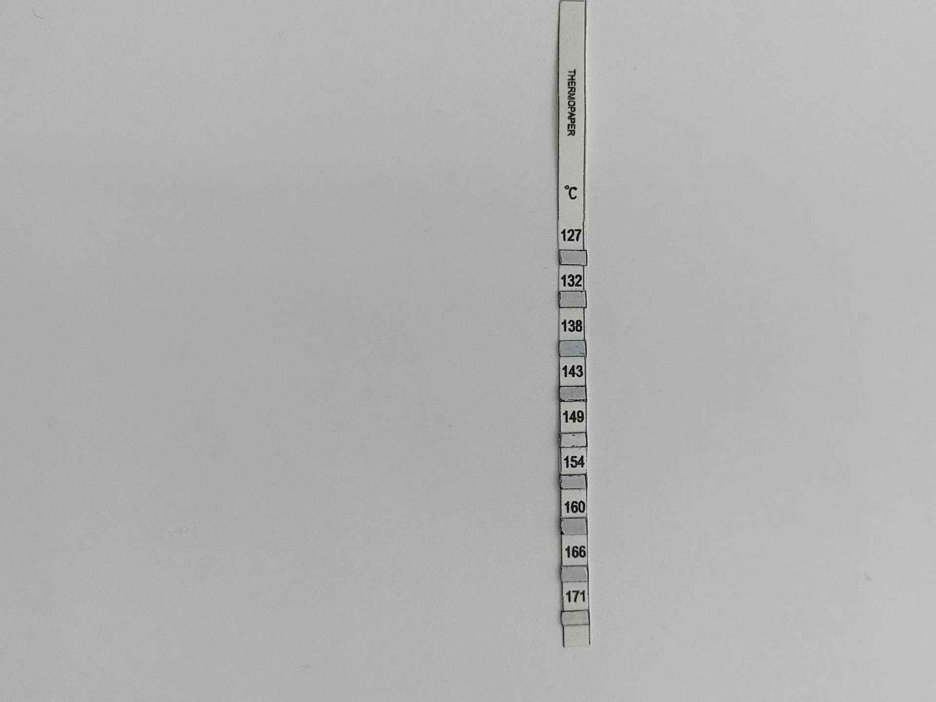 ТермоБумаги 127-171 градусов импортировали бумагу теста клея бумагу температуры машины измеряя пакет 42