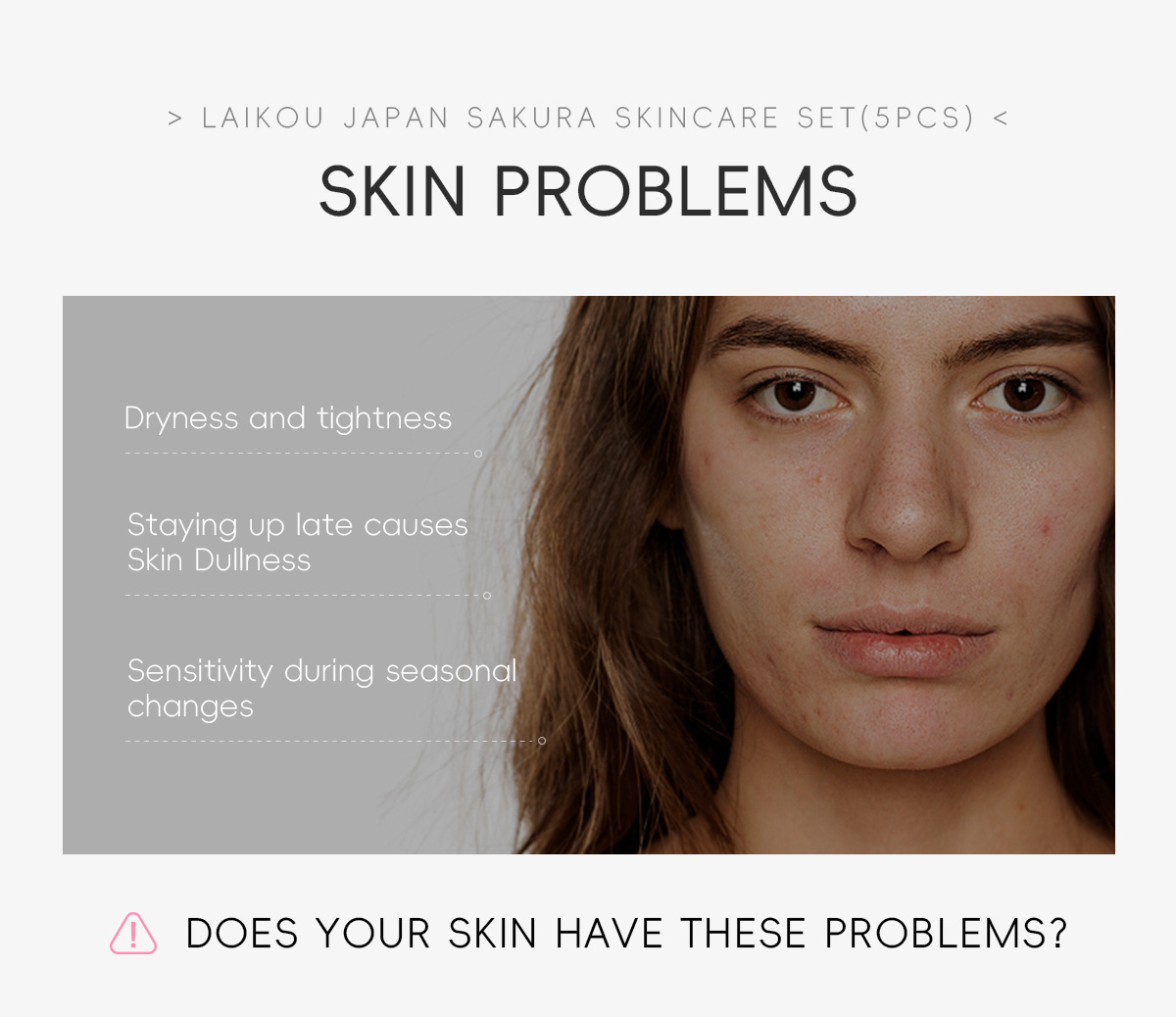 Cross-border LAIKOU Sakura Skincare Gift Box Moisturizing and Hydrating 5-piece Set with glass panel Part in stock undefined