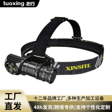 跨境新款多功能铝合金强光头灯尾部强磁户外便携式防水手电工作灯