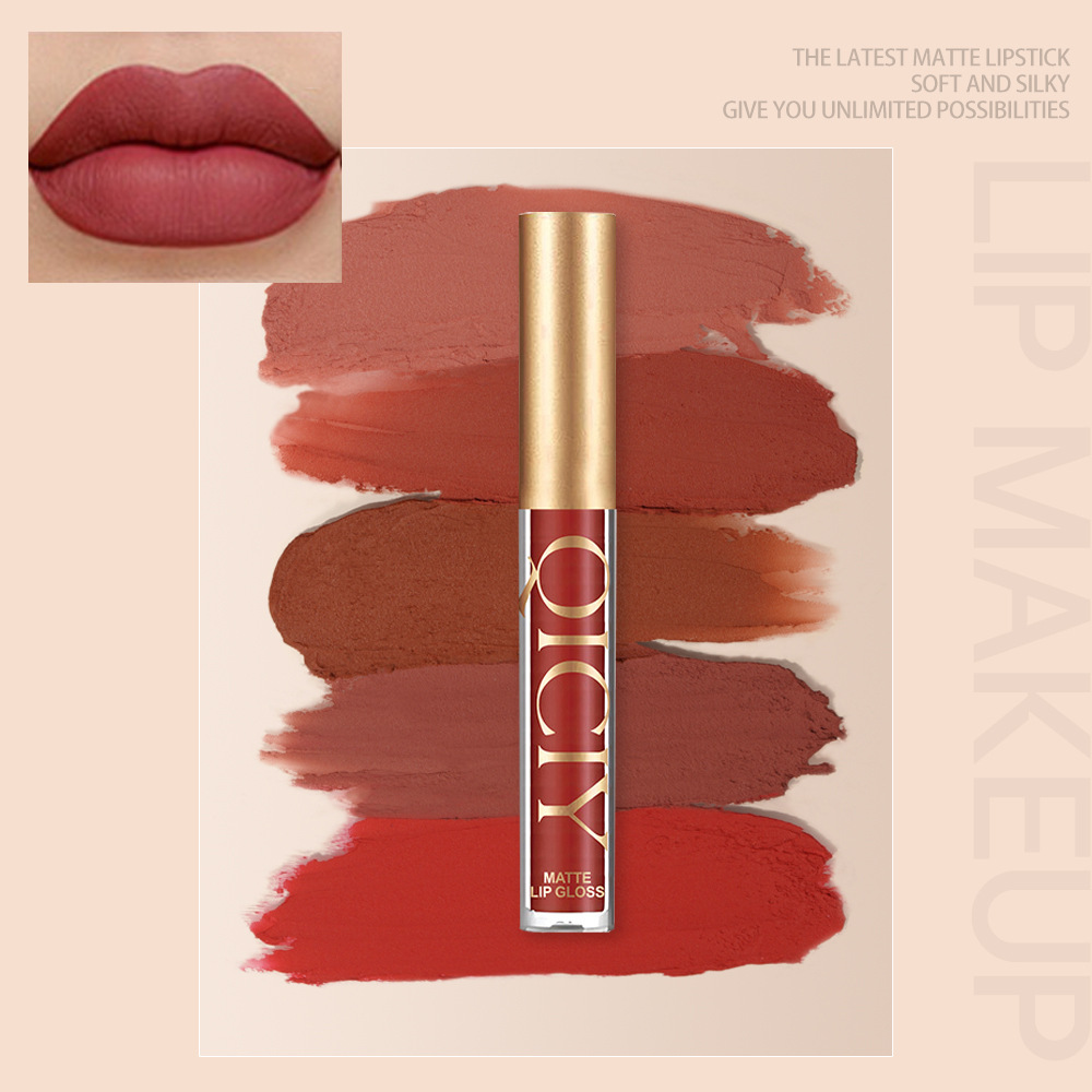 Exklusives QICIY-Lippenglasur-Set, matt, perlmuttartig, Antihaft-Lipglasur, beliebter Lipgloss, 11 Farben_voghion.com