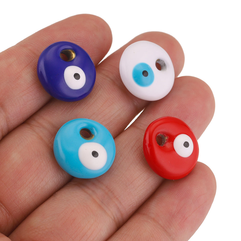 Cuentas cuadradas de acero inoxidable de ojo del diablo europeo y americano cuentas de esmalte de doble cara gota de aceite ojo cuentas espaciadoras cuentas sueltas joyas de bricolaje