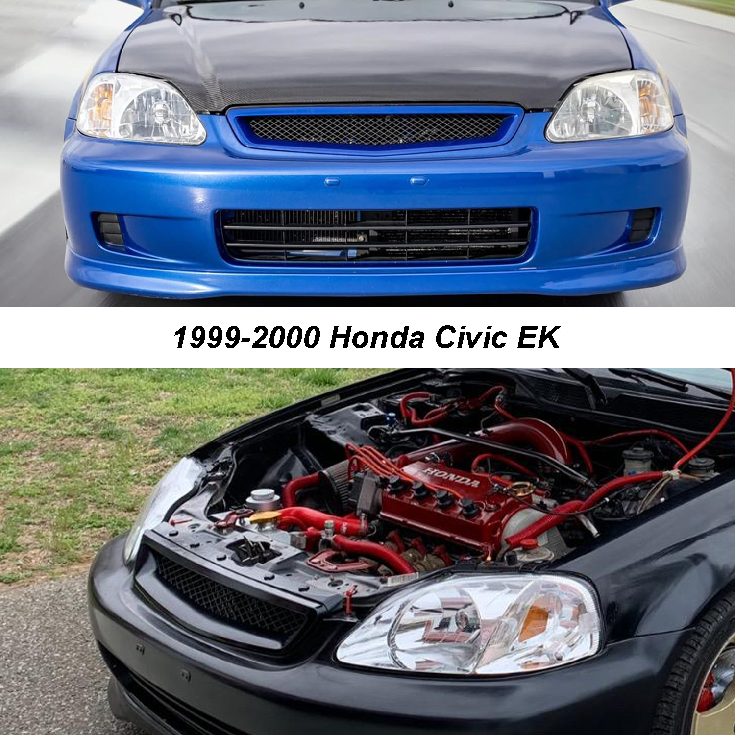 Car Modification Intake Grille Modification Suitable for Honda Civic 1996-98 Abs Carbon Pattern Cross-Border