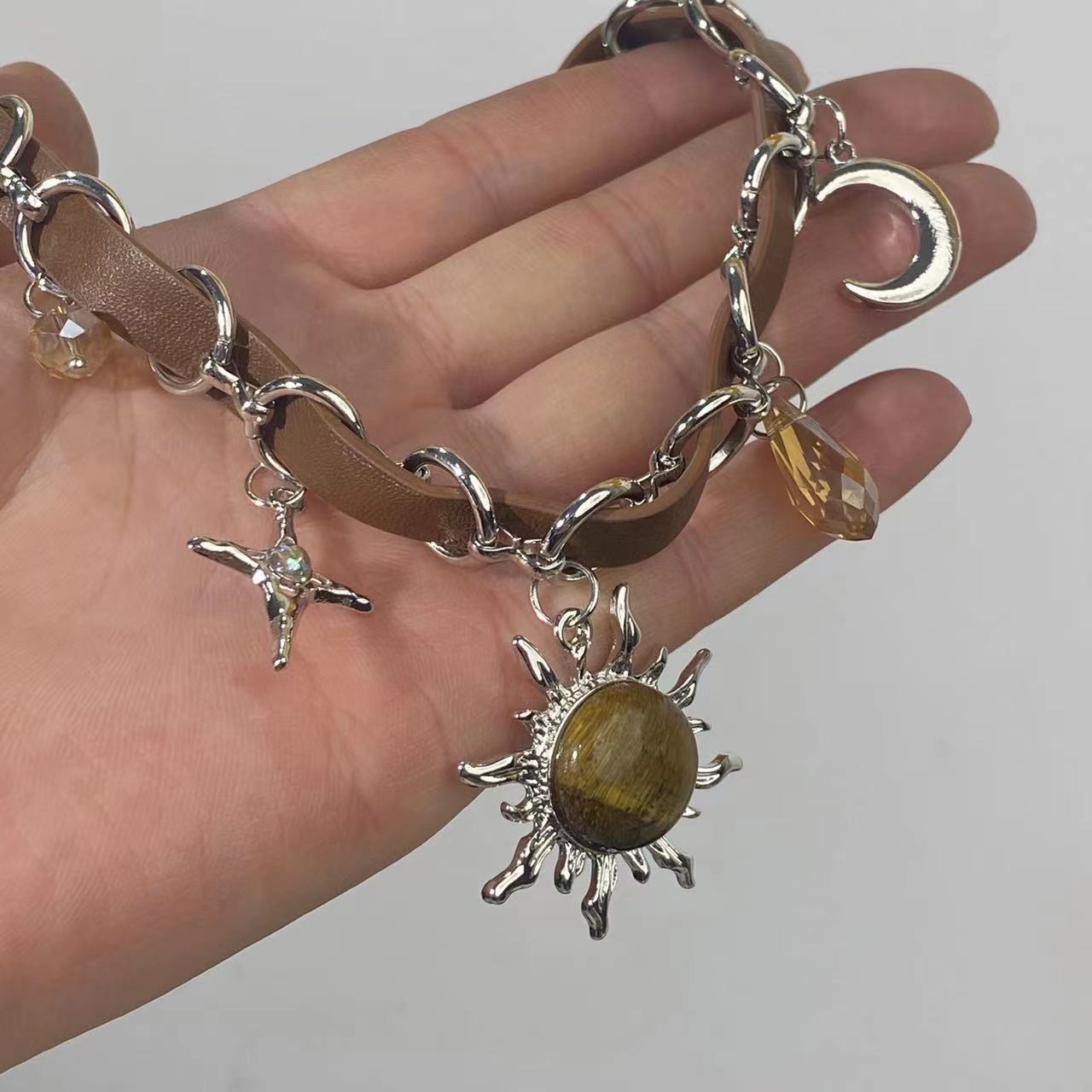 Cross, Sun, Moon Pattern Punk Cross Sun Moon Alloy Choker Wholesale