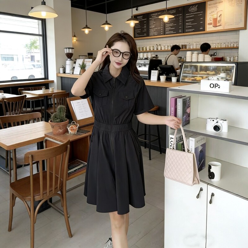 Feijia Women's Woven Dress, Casual Sporty Style, Women's Workwear Dress, Long Dress, One-Piece Drop Shipping Feijia Women's Woven Dress, Casual Sporty Style, Women's Workwear Dress, Long Dress, One-Piece Drop Shipping