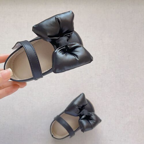 0-2 New style toddler shoes, Korean style bow, soft sole, soft surface, non-slip baby shoes, velcro anti-drop shoes