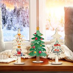 国境を越えた売れ筋木製工芸品クリスマス装飾クリスマスツリー DIY 白胚子供の落書き木片ペンダント