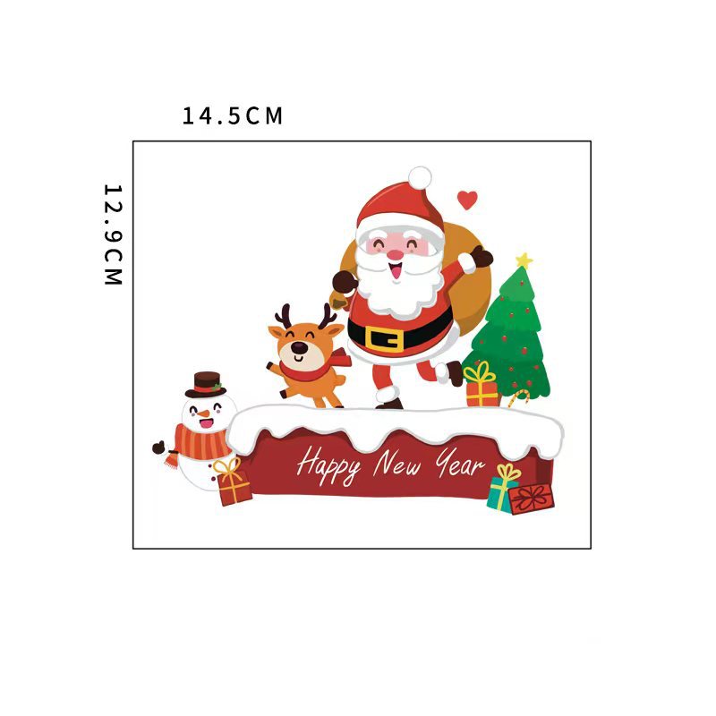 8g Weight Wall Sticker Home Textiles & Decor Type PVC Material Christmas Festival Christmas Tree, Snowman, Elk Pattern Cute Style Christmas Cute Christmas Tree Snowman Elk PVC 1