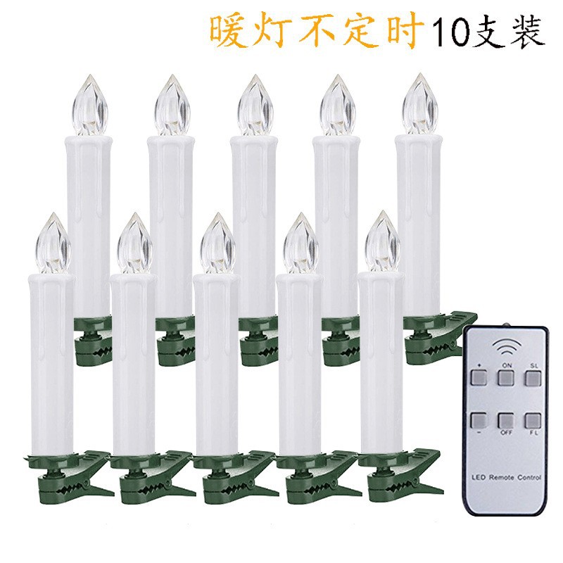 Árbol de Navidad con velas electrónicas de clip, temporizador con control remoto, velas decorativas para crear ambiente de Halloween en el hogar.