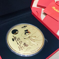 水贝黄金花开富贵大饼花好月圆送女友老婆足金中秋节礼物引流爆款
