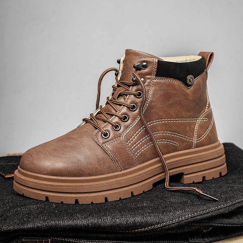 Zapatos de hombre de primavera para hombre Martin botas de moda para hombre herramientas zapatilla Chelsea botas aumento de altura