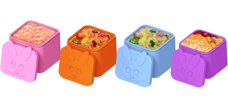 Amazon nuevo envase de bocadillos de silicona reutilizable a prueba de derrame salsa de ensalada de silicona salsa contenedor con tapa