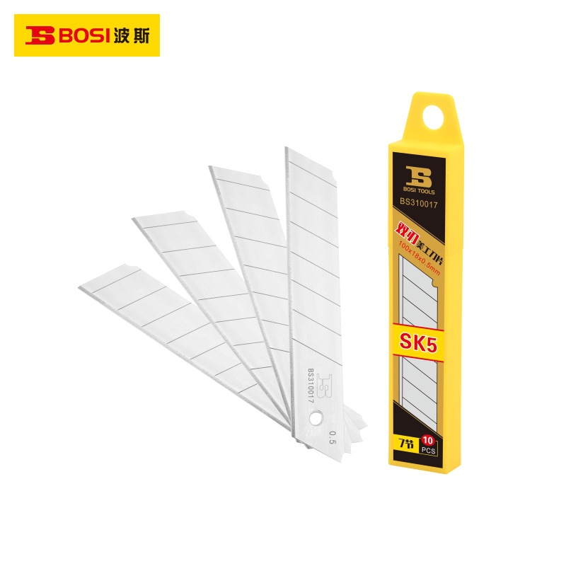 波斯SK5钢18mm双刃中号美工刀片墙纸刀片裁纸刀片7节BS310017