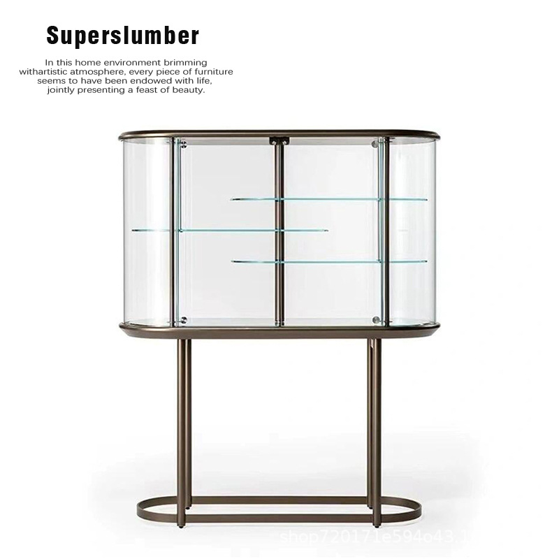 Italian light luxury glass wine cabinet villa home high-end…