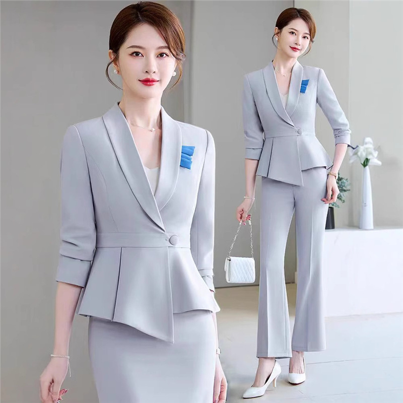 Professional Suit Suit for Women 2025 Spring & Fall Elegant Goddess Style Hotel Front Desk Beauty Salon Jewelry Store Work Clothes