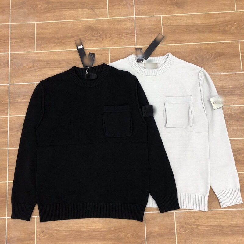 Cross-Border Stone Ghost Series Stone Splicing Pocket Pullover Knitwear Casual Pullover Knitwear for Men and Women Trendy