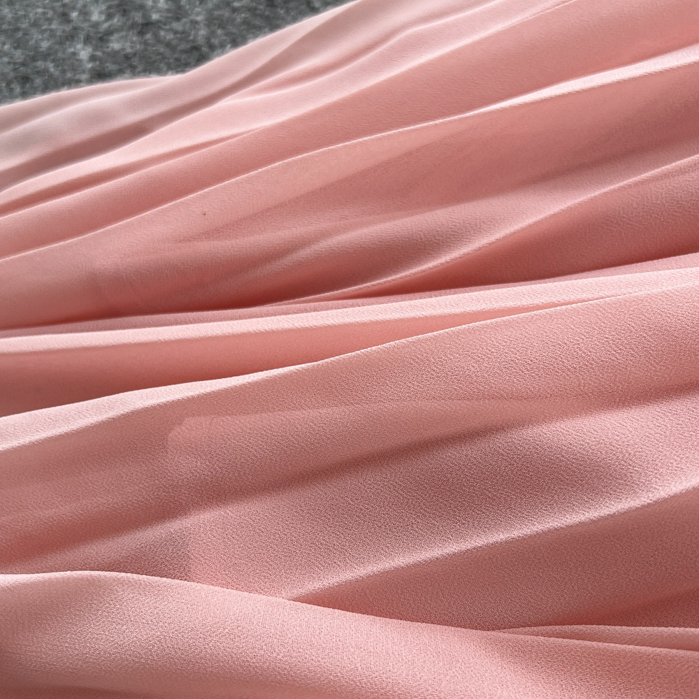Inspired Women's Pink Two Piece Set Summer Short Sleeve High Waisted Pleated Skirt Sophisticated And Elegant_ecoleips.com