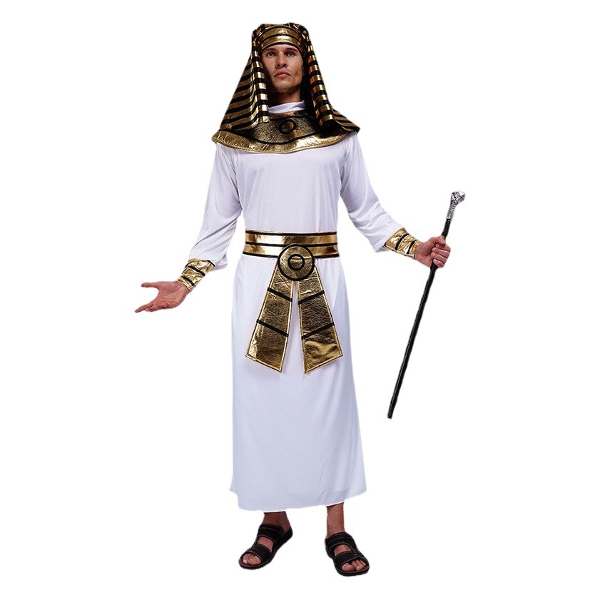 Halloween adulto antiguo egipcio faraón masculino traje egipcio rey traje grande faraón masculino juego de rol