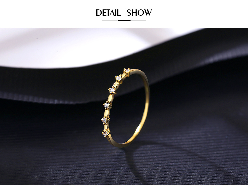 925 Silver Simple Fashion Zircon Ring display picture 3