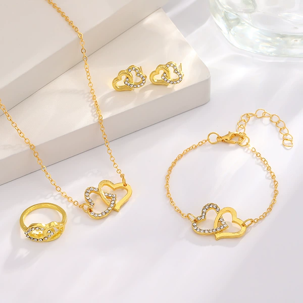 Golden set heart-shaped