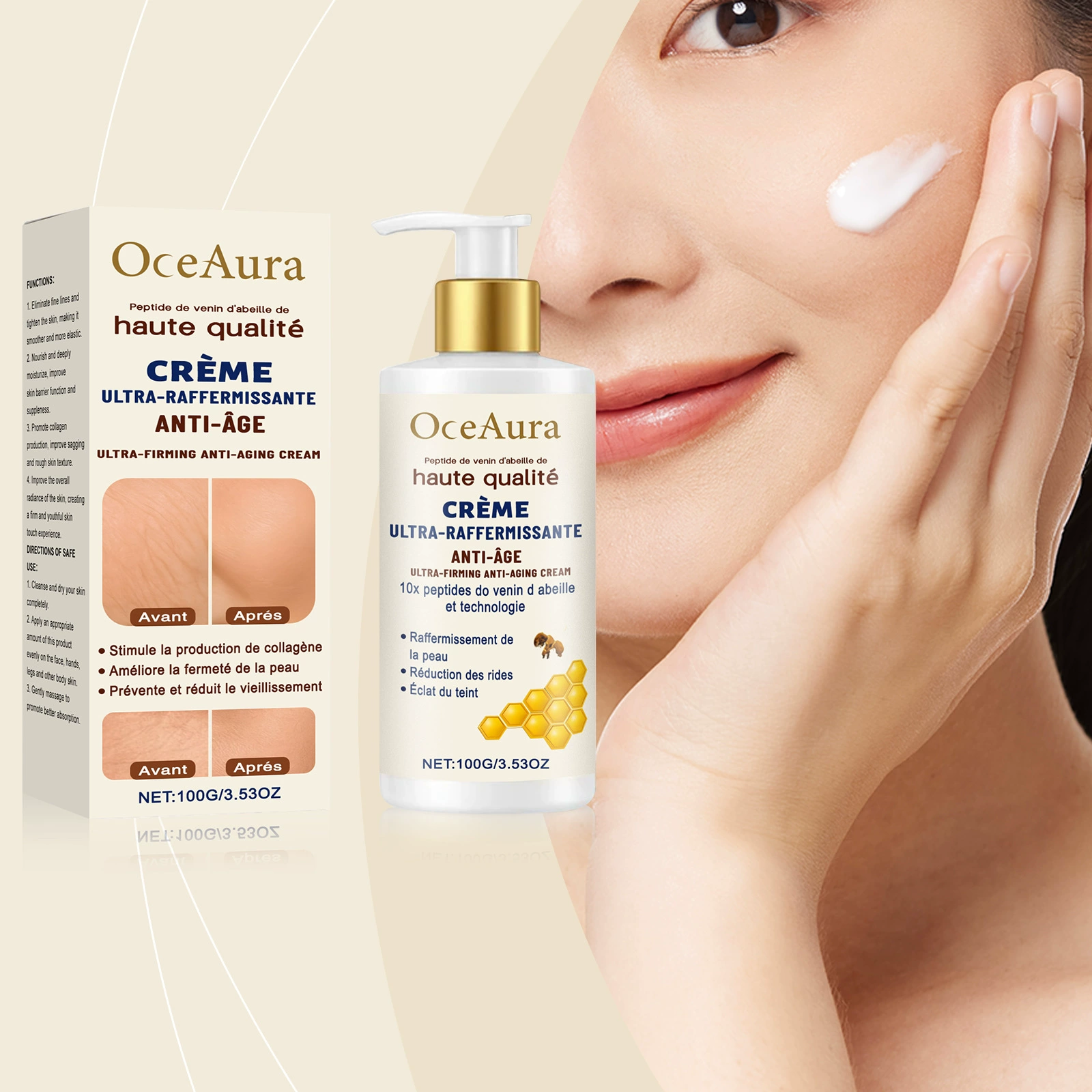 OceAura Bee Venom Увлажняющий крем для ухода за кожей тела Увлажняющий питательный увлажняющий гладкая кожа Ежедневный уход