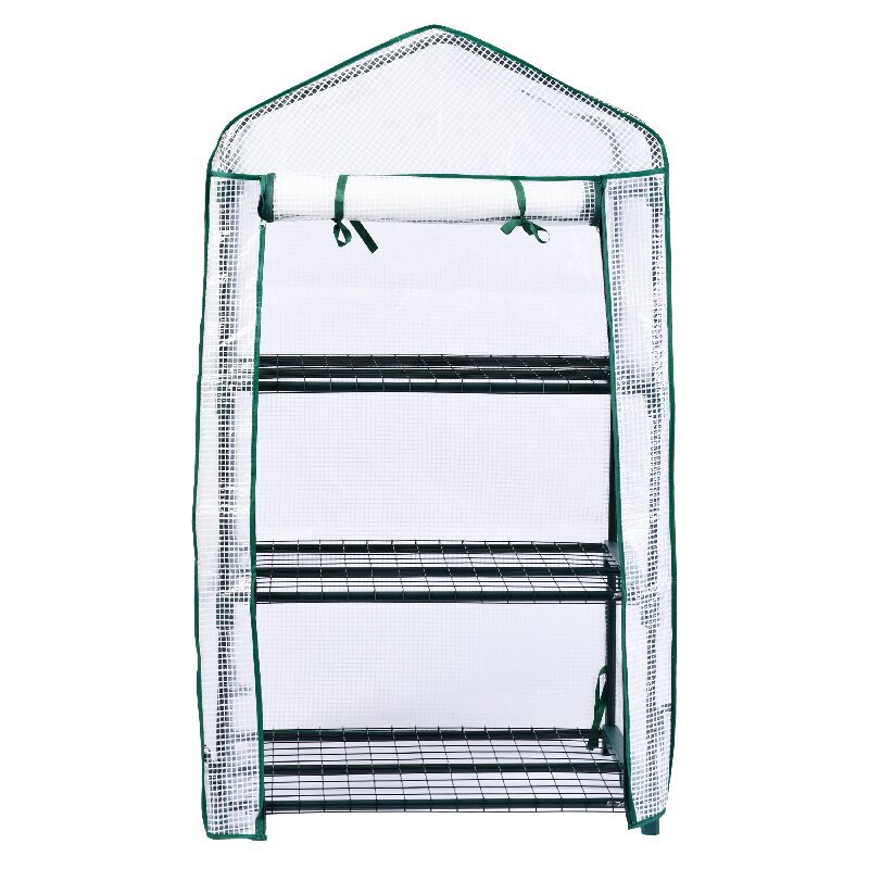 3-stöckiges Mini-Gewächshaus für Sukkulenten, regensicher, aus weißem PE, ideal für Blumen und andere Pflanzen._voghion.com