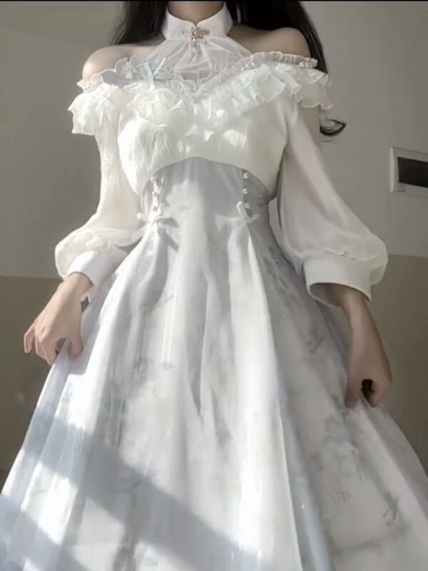 Slightly Fat Plus Size Hanfu Women's Improved Chinese Style Daily Han Element Thin Elegant Slim Dress Summer