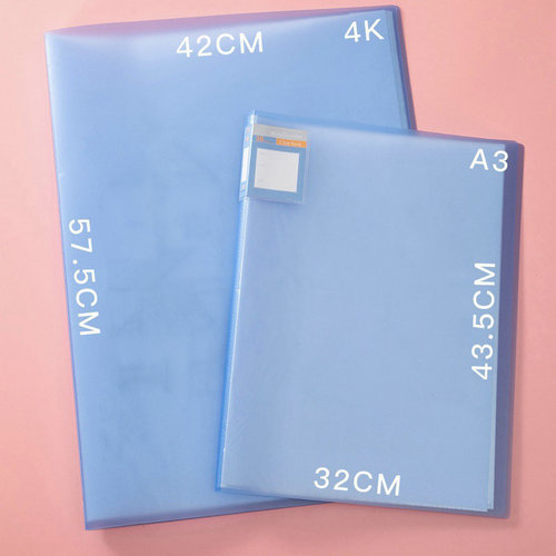 Thickened glossy A3 information book, transparent insert picture album bag, 8-open folder insert, picture album poster storage