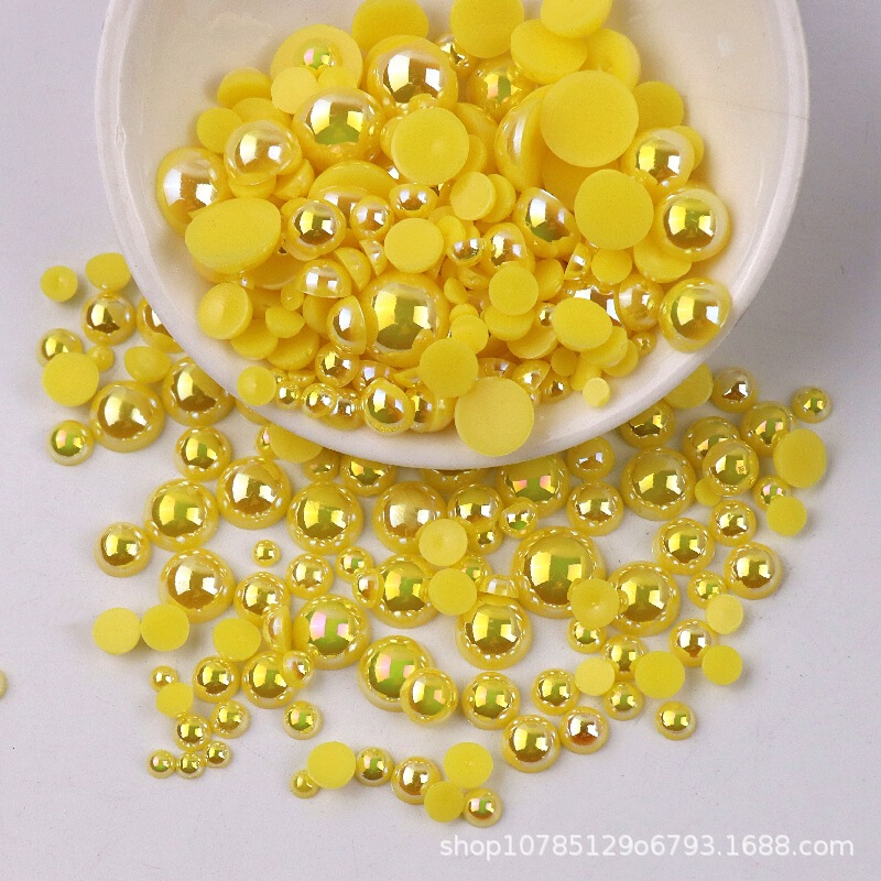 半円幻彩abs模造真珠メッキネイルパール手作りdiyプラスチックビーズ携帯ケース装飾卸売り|undefined